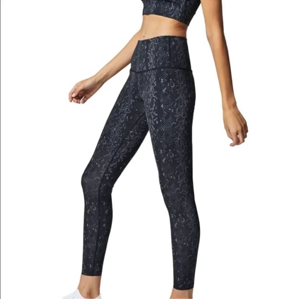 Varley Snakeskin Leggings Black Silver M